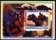 Liberia 2005 Dinosaurs #2 perf souvenir sheet fine cto used, stamps on , stamps on  stamps on dinosaurs