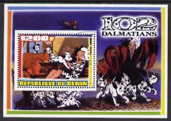 Benin 2005 Disney's 102 Dalmations #3 perf m/sheet fine cto used, stamps on disney, stamps on filmes, stamps on cinema, stamps on movies, stamps on cartoons, stamps on dogs, stamps on 