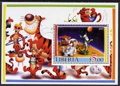 Liberia 2005 Disney's Tigger perf m/sheet #2 fine cto used, stamps on disney, stamps on cats, stamps on tigers