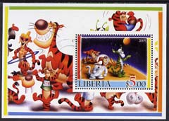 Liberia 2005 Disneys Tigger perf m/sheet #2 fine cto used, stamps on disney, stamps on cats, stamps on tigers