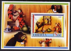 Liberia 2005 Disney's Tigger perf m/sheet #3 fine cto used, stamps on , stamps on  stamps on disney, stamps on  stamps on cats, stamps on  stamps on tigers