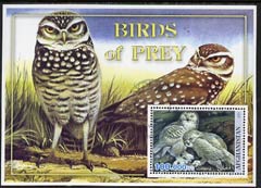 Afghanistan 2001 Birds of Prey perf m/sheet fine cto used, stamps on birds, stamps on birds of prey, stamps on owls
