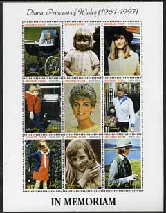 Afghanistan 2000? Princess Diana, In Memoriam perf sheetlet containing set of 9 values unmounted mint, stamps on , stamps on  stamps on diana, stamps on  stamps on royalty
