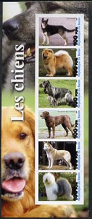 Benin 2003 Dogs #2 imperf sheetlet containing 6 values unmounted mint, stamps on , stamps on  stamps on dogs