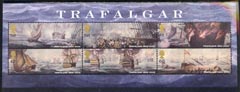 Great Britain 2005 Trafalgar perf m/sheet containing set of 6 values unmounted mint, stamps on ships, stamps on nelson, stamps on battles