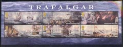 Great Britain 2005 Trafalgar perf m/sheet containing set of 6 values unmounted mint, stamps on , stamps on  stamps on ships, stamps on  stamps on nelson, stamps on  stamps on battles