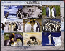 Chad 2004 Penguins perf sheetlet containing 9 values fine cto used, stamps on , stamps on  stamps on penguins, stamps on  stamps on polar, stamps on  stamps on birds