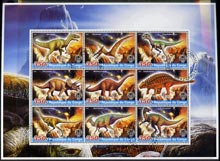 Congo 2005 Dinosaurs perf sheetlet containing 9 values fine cto used, stamps on dinosaurs