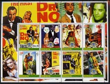 Somalia 2005 James Bond - Dr No large perf sheetlet containing 8 values unmounted mint, stamps on , stamps on  stamps on movies, stamps on  stamps on films, stamps on  stamps on  spy , stamps on  stamps on cinena