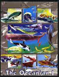 Kyrgyzstan 2004 Fauna of the World - Oceania #1 perf sheetlet containing 6 values unmounted mint, stamps on , stamps on  stamps on marine life, stamps on  stamps on fish, stamps on  stamps on whales, stamps on  stamps on dolphins, stamps on  stamps on sharks, stamps on  stamps on 