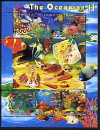 Kyrgyzstan 2004 Fauna of the World - Oceania #2 perf sheetlet containing 6 values unmounted mint, stamps on marine life, stamps on fish, stamps on shells, stamps on coral, stamps on 
