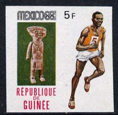 Guinea - Conakry 1969 Running 5f imperf proof single from limited printing from Mexico Olympics set unmounted mint, as SG 674, stamps on running, stamps on olympics