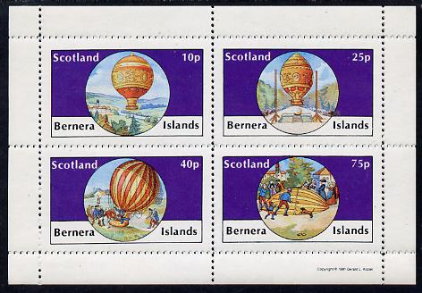 Bernera 1981 Balloons #2 perf set of 4 values (10p to 75p) unmounted mint, stamps on , stamps on  stamps on aviation    balloons