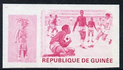 Guinea - Conakry 1969 Football 25f imperf proof single in magenta only from Mexico Olympics set, unmounted mint as SG 677, stamps on football, stamps on olympics, stamps on sport