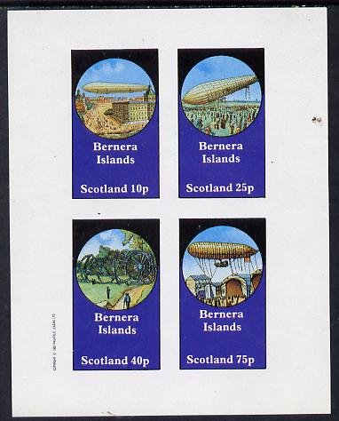 Bernera 1982 Airships imperf set of 4 values (10p to 75p) unmounted mint, stamps on , stamps on  stamps on aviation, stamps on  stamps on airships