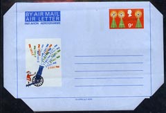 Great Britain 1968 Christmas 9d Airletter form handstamped SPECIMEN, stamps on , stamps on  stamps on christmas, stamps on  stamps on airships