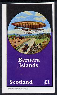 Bernera 1982 Airships imperf souvenir sheet (£1 value) unmounted mint, stamps on aviation, stamps on airships