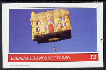 Bernera 1982 Balloons #3 (Nottinghamshire Building Society) imperf deluxe sheet (£2 value) unmounted mint, stamps on aviation     advertising    business    balloons