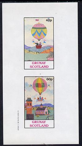 Grunay 1982 Balloons imperf set of 2 values (40p & 60p) unmounted mint, stamps on , stamps on  stamps on aviation    balloons