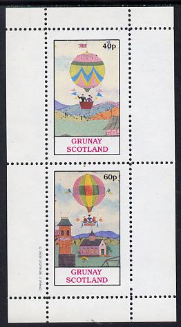 Grunay 1982 Balloons perf set of 2 values (40p & 60p) unmounted mint, stamps on aviation    balloons