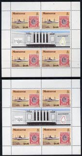 Montserrat 1980 London 1980 Stamp Exhibition m/sheet with red omitted from map (plus normal) SG MS 466, stamps on , stamps on  stamps on maps
