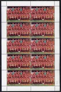 St Vincent 1987 English Football teams $2 Liverpool complete perf sheet of 10 unmounted mint SG 1094, stamps on football, stamps on sport, stamps on liverpool