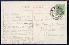 Ireland 1907 PPC (Irish International Exhibition) locally used bearing Great Britain 1/2d with exhibition cancel, very fine, stamps on exhibitions, stamps on trams