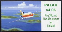 Palau 1989 $4.05 Aircraft booklet complete, stamps on , stamps on  stamps on aviation
