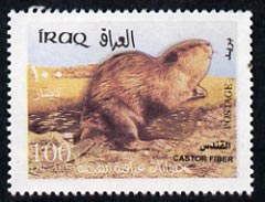 Iraq 2003 Beaver 100D perf unmounted mint, stamps on animals, stamps on beavers