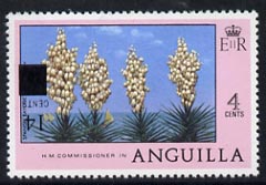 Anguilla 1979 Surcharged 14c on 4c Spanish Bayonet with surch inverted unmounted mint, SG 346a, stamps on trees