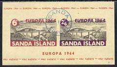 Sanda Island 1964 Europa imperf m/sheet (Europa Bridge) on buff paper cto used, stamps on europa, stamps on bridges