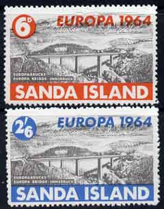 Sanda Island 1964 Europa perf set of 2 (Europa Bridge) unmounted mint, stamps on europa, stamps on bridges