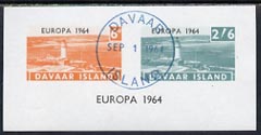 Davaar Island 1964 Europa imperf m/sheet (Lighthouses) cto used, stamps on , stamps on  stamps on europa, stamps on  stamps on lighthouses