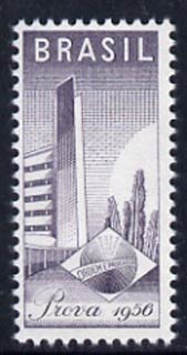 Cinderella - Brazil 1956 perf label inscribed Prova 1956, Ordem E Progresso, unmounted mint, stamps on cactus, stamps on cacti