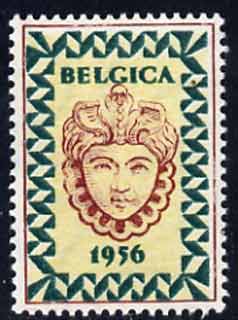 Cinderella - Belgium 1956 perf label inscribed Belgica 1956, stamps on , stamps on  stamps on exhibitions