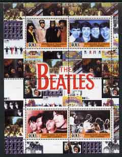 Comoro Islands 2004 The Beatles perf sheetlet containing 4 values unmounted mint, stamps on personalities, stamps on entertainments, stamps on music, stamps on pops, stamps on beatles, stamps on 