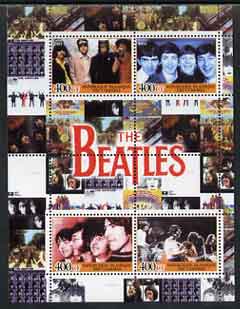 Comoro Islands 2004 The Beatles perf sheetlet containing 4 values unmounted mint, stamps on , stamps on  stamps on personalities, stamps on  stamps on entertainments, stamps on  stamps on music, stamps on  stamps on pops, stamps on  stamps on beatles, stamps on  stamps on 