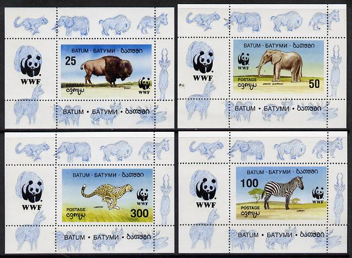 Batum 1994 WWF Wild Animals set of 4 perf sheetlets unmounted mint, stamps on , stamps on  stamps on animals  wwf, stamps on  stamps on  wwf , stamps on  stamps on 