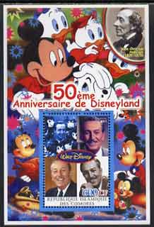 Comoro Islands 2004 50th Anniversary of Disneyland featuring Hans Christian Andersen #3 perf souvenir sheet unmounted mint, stamps on , stamps on  stamps on films, stamps on  stamps on cinema, stamps on  stamps on entertainments, stamps on  stamps on disney, stamps on  stamps on fairy tales, stamps on  stamps on cartoons