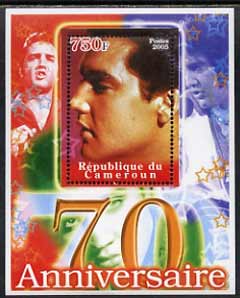 Cameroun 2005 70th Anniversary of Elvis Presley #1 perf souvenir sheet unmounted mint, stamps on , stamps on  stamps on personalities, stamps on  stamps on elvis, stamps on  stamps on cinema, stamps on  stamps on music, stamps on  stamps on pops