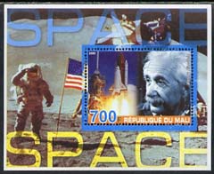 Mali 2005 Albert Einstein & Space #1 perf souvenir sheet unmounted mint, stamps on , stamps on  stamps on personalities, stamps on science, stamps on physics, stamps on nobel, stamps on einstein, stamps on maths, stamps on space, stamps on judaica , stamps on  stamps on personalities, stamps on  stamps on einstein, stamps on  stamps on science, stamps on  stamps on physics, stamps on  stamps on nobel, stamps on  stamps on maths, stamps on  stamps on space, stamps on  stamps on judaica, stamps on  stamps on atomics