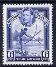 British Guiana 1938-52 KG6 Shooting Fish 6c P13 x 14 unmounted mint SG 311a, stamps on , stamps on  stamps on fishing, stamps on  stamps on  kg6 , stamps on  stamps on 