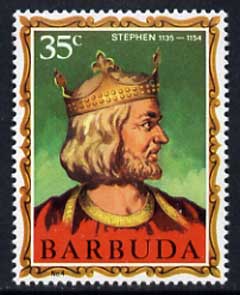 Barbuda 1970-71 English Monarchs SG 45 Stephen unmounted mint*, stamps on royalty