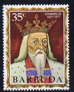 Barbuda 1970-71 English Monarchs SG 52 Edward III unmounted mint*, stamps on , stamps on  stamps on royalty