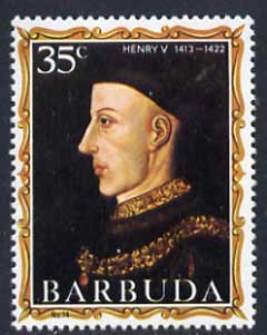 Barbuda 1970-71 English Monarchs SG 55 Henry V unmounted mint*, stamps on , stamps on  stamps on royalty