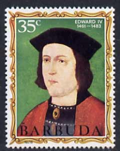 Barbuda 1970-71 English Monarchs SG 57 Edward IV unmounted mint*, stamps on royalty
