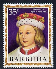 Barbuda 1970-71 English Monarchs SG 58 Edward V unmounted mint*, stamps on royalty