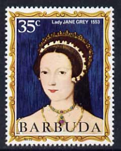Barbuda 1970-71 English Monarchs SG 63 Lady Jane Grey unmounted mint*, stamps on royalty