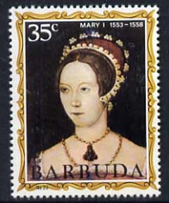 Barbuda 1970-71 English Monarchs SG 64 Mary I unmounted mint*, stamps on , stamps on  stamps on royalty