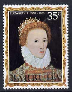 Barbuda 1970-71 English Monarchs SG 65 Elizabeth II unmounted mint*, stamps on , stamps on  stamps on royalty